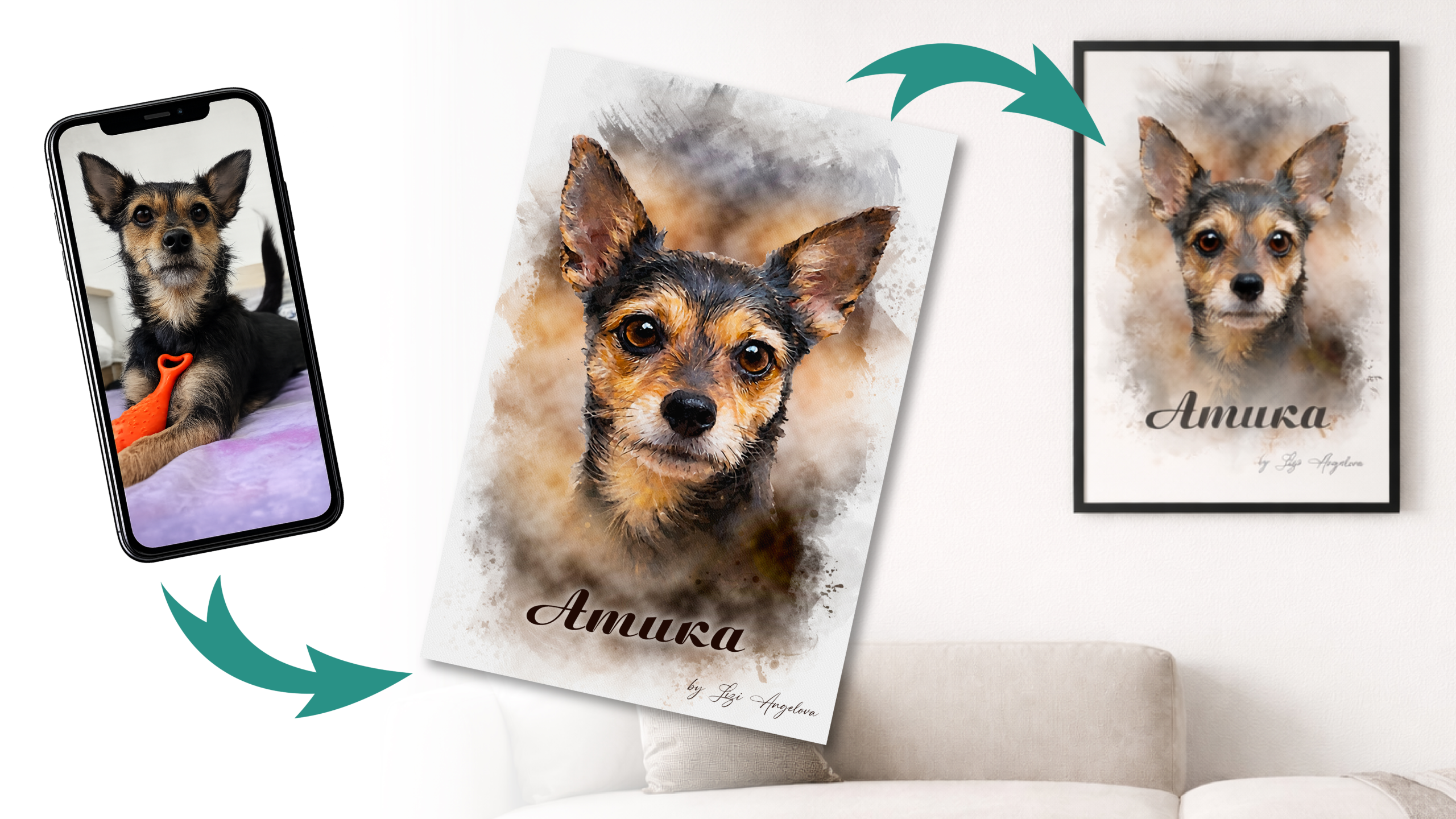 Портрет на куче Портрет на черно куче по снимка